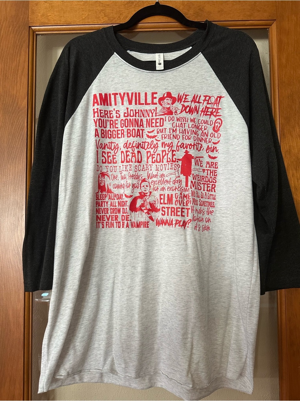 Source Unknown Black & White Raglan Graphic Horror Quote Tee